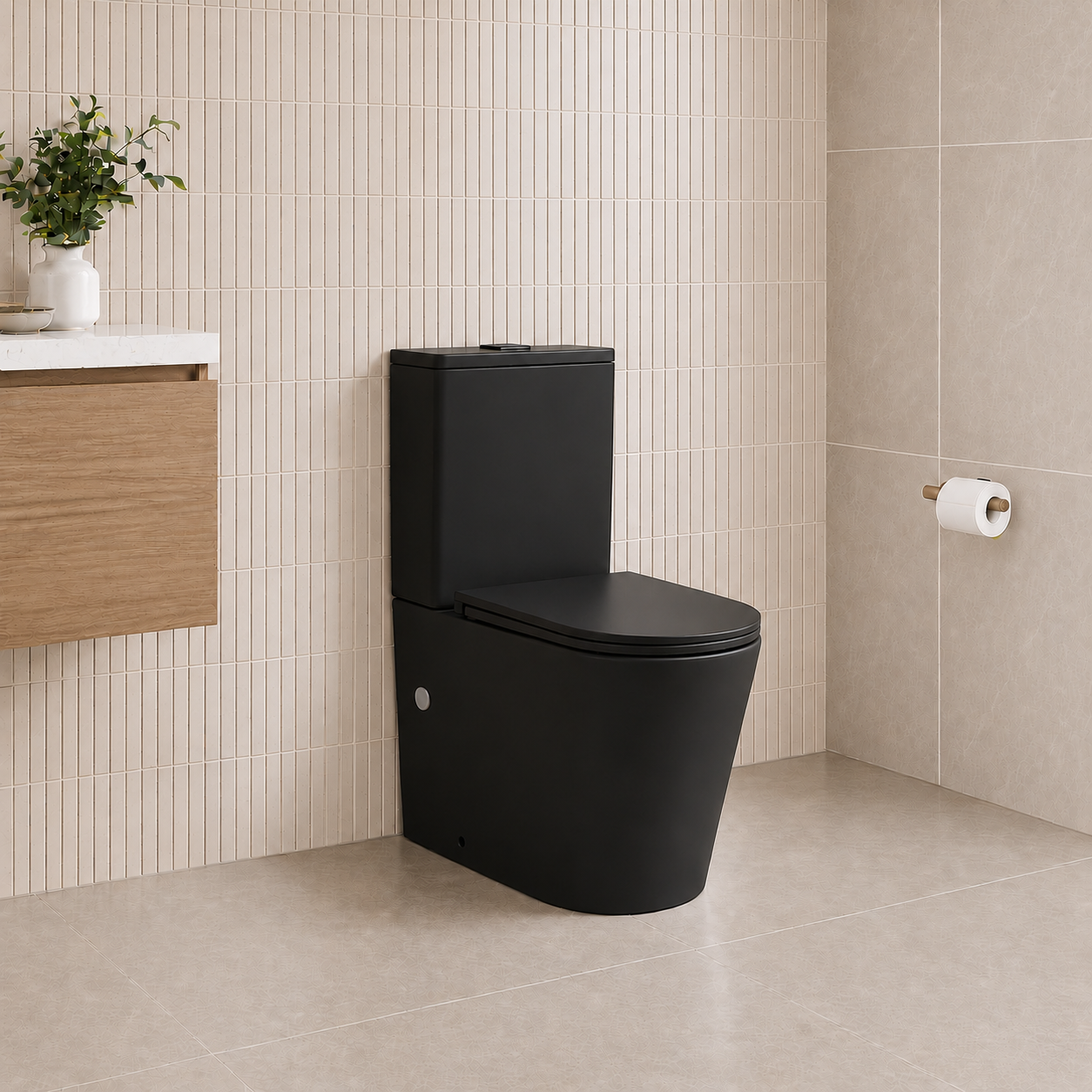 Vera -Matt Black Back to wall Toilet Suite