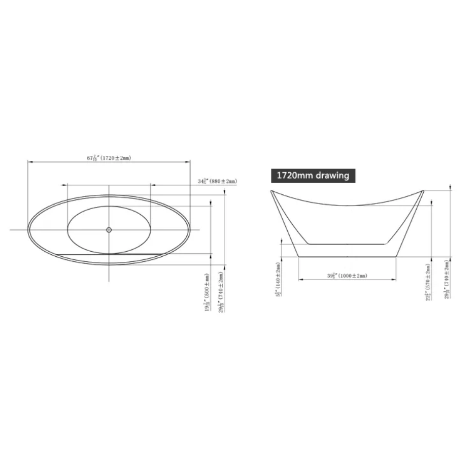 Freestanding Bathtub 1720 mm