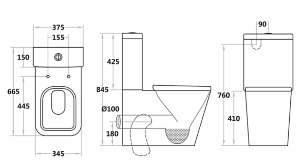 Aura Rimless Back To Wall Toilet