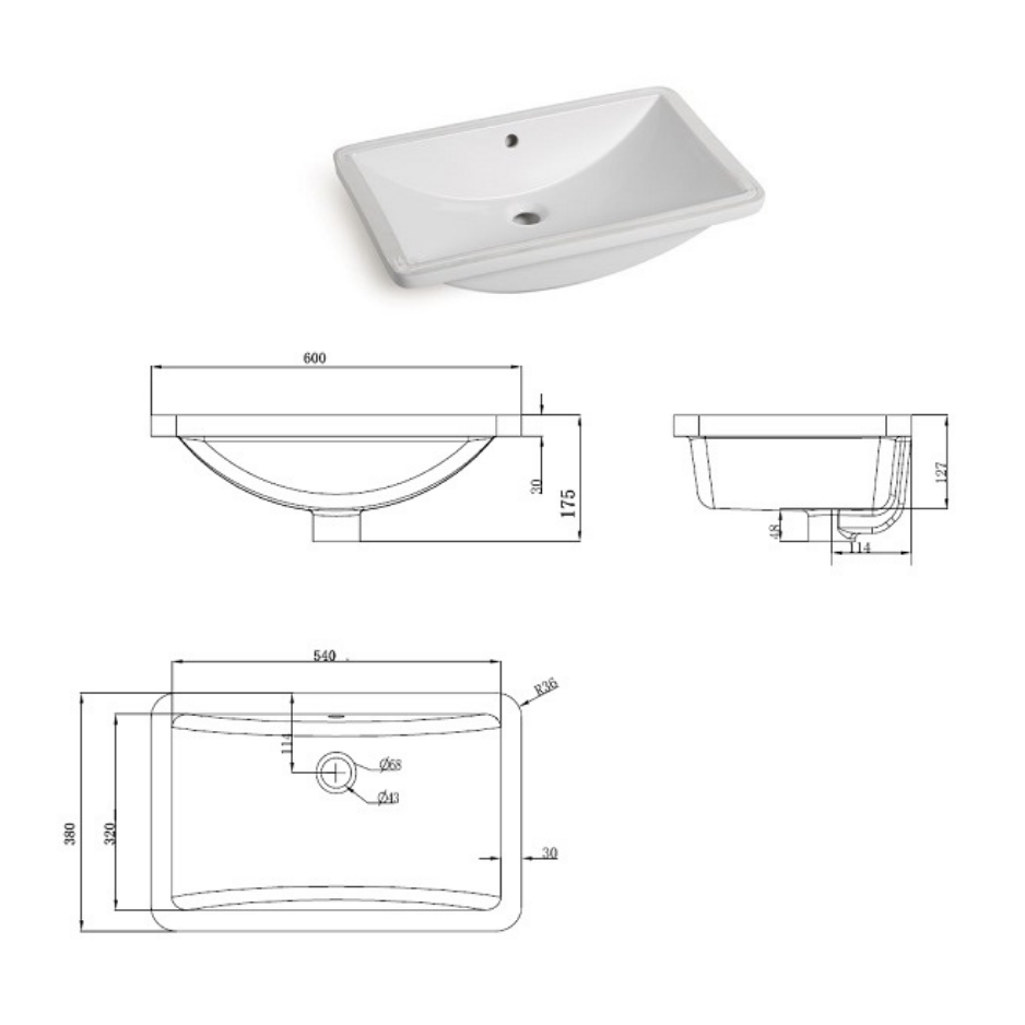 Under Counter Basin 600*380*170