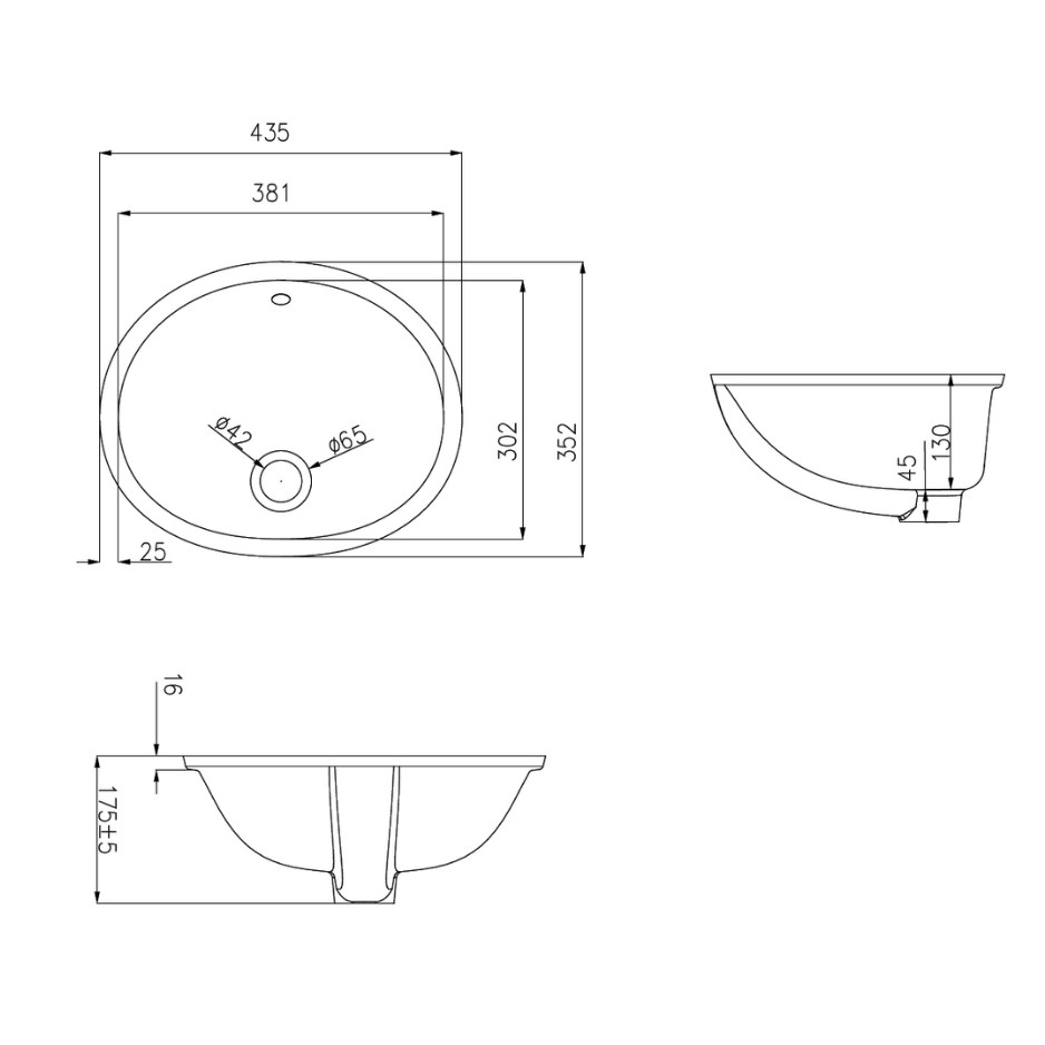 Under Counter Basin 435*352*175