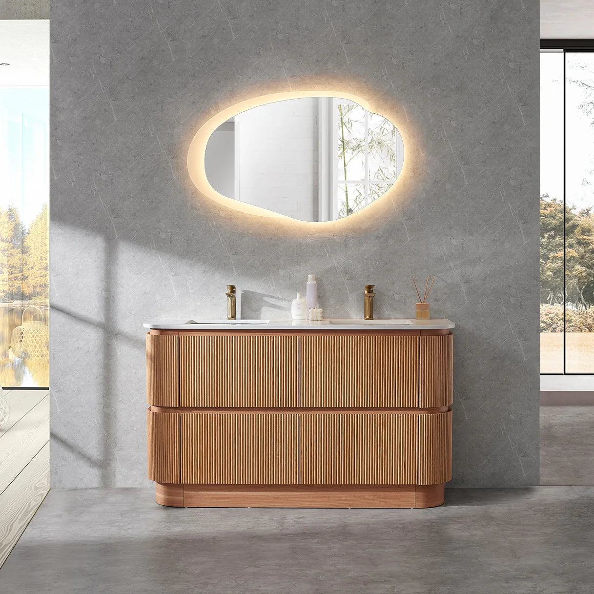 Hudson Fluted Floor Standing Vanity -900mm