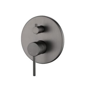 Round Wall Mixer with Integrated Diverter (35mm Cartridge) – Gunmetal